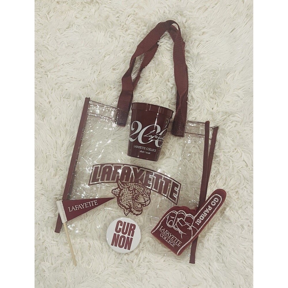 Lafayette College Clear Stadium Bag w/Sports Fan & Spirit Gear (Bed Party Ready)